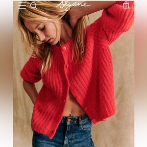 Sezane Emile Cardigan in Red